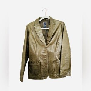 GAP Women's Olive Leather Jacket